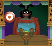 Hitting the target on the sides creates a dent.