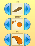 Some of the available tail, pattern, and ear options.