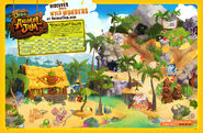 A full-page spread of Crystal Sands as it looked in 2010 featuring a variety of things (including the Alphas) for players to search for. This spread was featured in Nat Geo Kids Magazine in their September 2010 issue to commemorate the magazine's 35th anniversary.