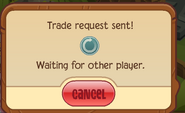 A pop-up that occurs when a player sends a trade to another player.