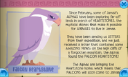 The announcement that the Alphas founded the Falcon Heartstone.