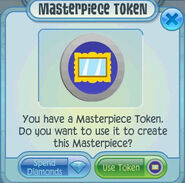 The dialog to use this item when creating a Masterpiece.