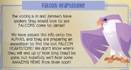 Jamaa-Journal Vol-166 Falcon-Heartstone.png (109 KB) The Jamaa Journal announcement that the Falcon had the most votes