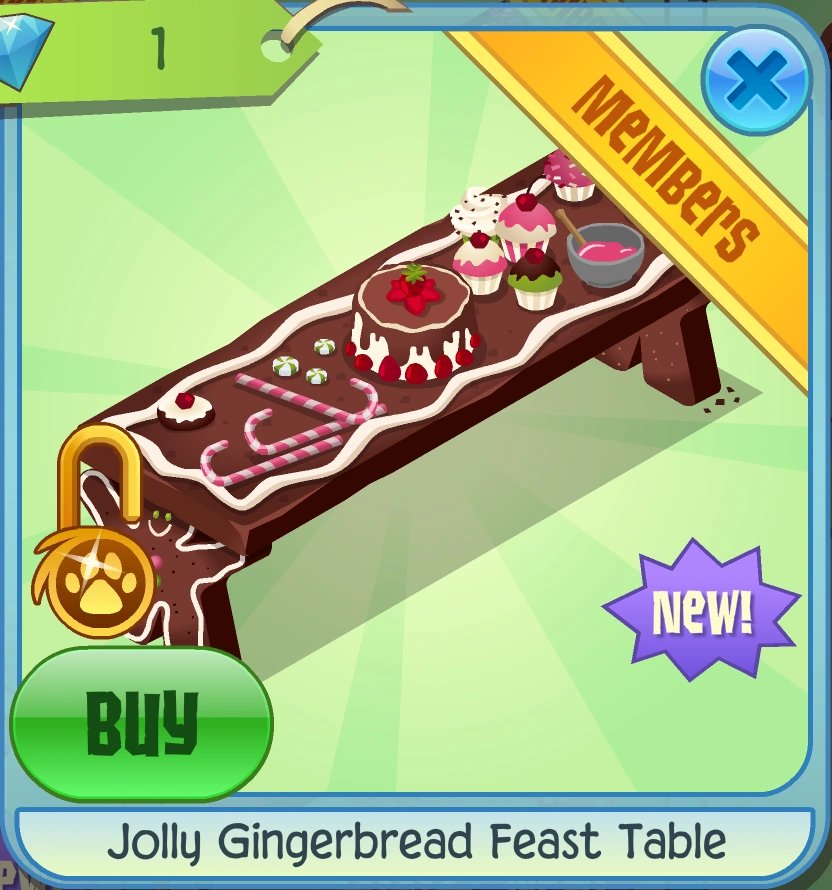 Jolly Gingerbread Feast Table Animal Jam Classic Wiki Fandom