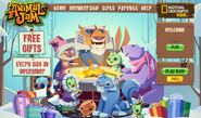 Homepage of Animal Jam during the Jamaalidays (2015 version)