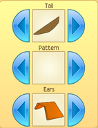 Some of the available tail, pattern, and ear options.