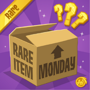 The Daily Explorer Rare Item Monday announcement with a purple background.