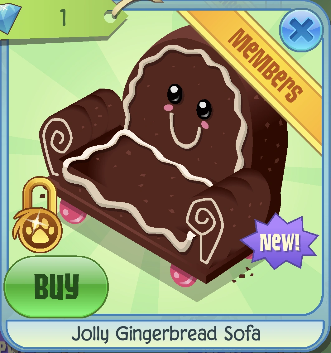 Jolly Gingerbread Sofa Animal Jam Classic Wiki Fandom