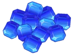 A paw full of sapphires.