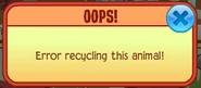 An error when recycling