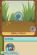 A player's animal's name with unobtainable options "Chat" and "bot"