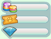 An example of the currency list when the Gems icon is hovered over.