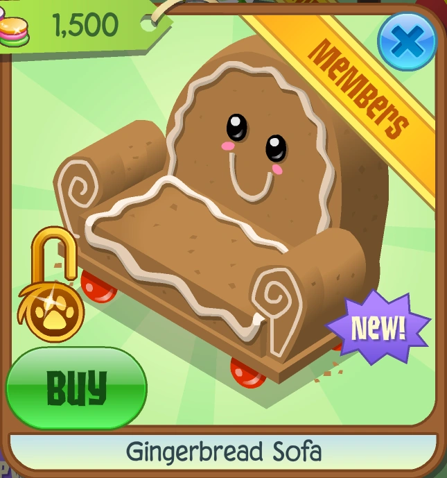 Gingerbread Sofa Animal Jam Classic Wiki Fandom