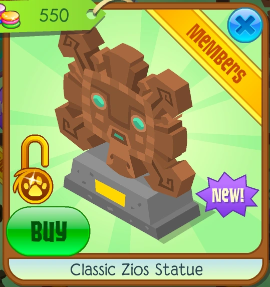 Classic Zios Statue Animal Jam Classic Wiki Fandom