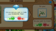 The box that pops up when the player wants to trade a diamond item