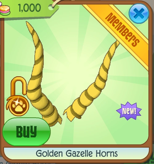 Golden Gazelle Horns Animal Jam Classic Wiki Fandom