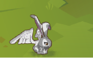 The wings are animated when worn by a bunny and flap out constantly.