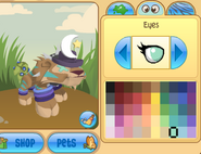 A glitch where the wrong eye type appears on the animal