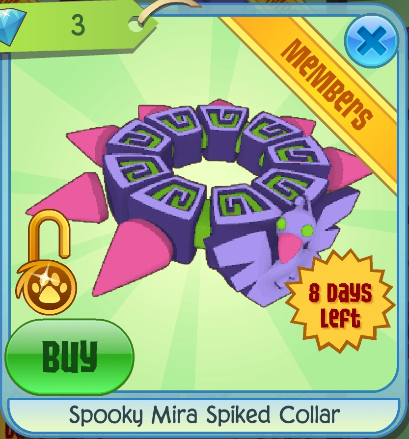 Spooky Mira Spiked Collar Animal Jam Classic Wiki Fandom