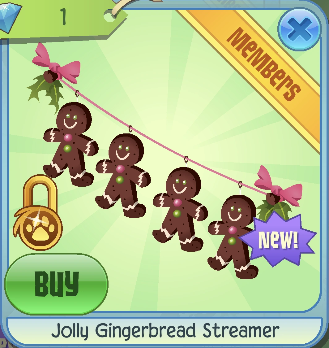 Jolly Gingerbread Streamer Animal Jam Classic Wiki Fandom
