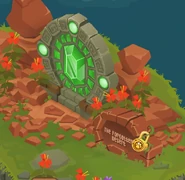 The portal in Adventure Base Camp after the adventure left in December 2023.