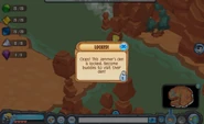 A glitch that prevents the player from leaving because the previous den they visited is now locked.