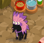 Clover Tie glitch with a dark pink Headdress