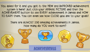 The announcement when achievements were relocated