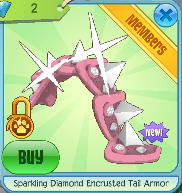 Sparkling Diamond Encrusted Tail Armor Animal Jam Classic Wiki Fandom