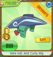 Rare hat and curly wig animal jam