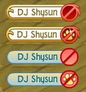 From top to bottom: Badge of a blocked Member player, blocked Member buddy, blocked non-Member player, blocked non-Member buddy