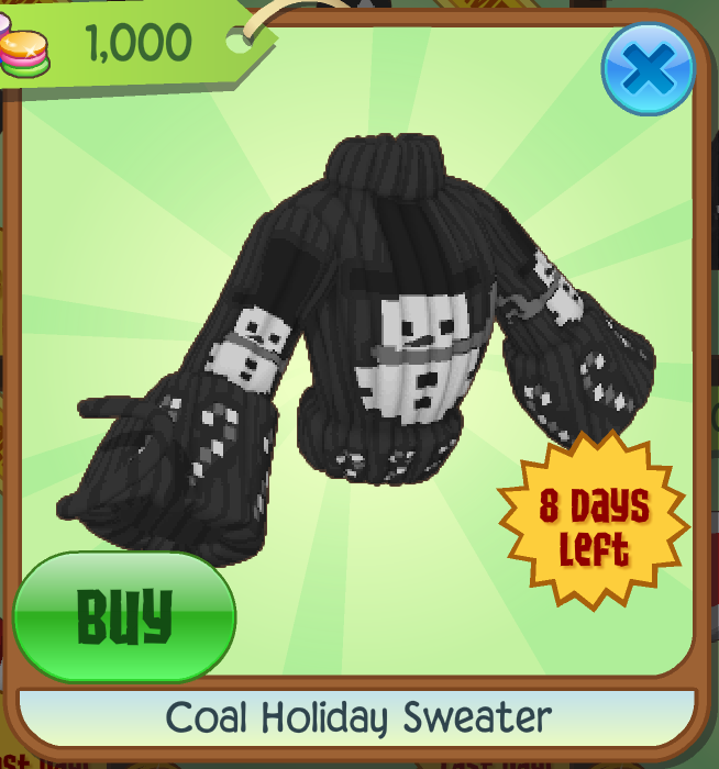 Coal Holiday Sweater Animal Jam Classic Wiki Fandom