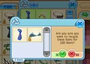 This is a glitch that can occur during recycling. Note how the diamond encrusted tail armor is highlighted.