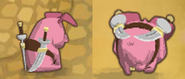 Two swords appear on the Pig's back when wearing a Sword, Pirate Sword, or Golden Pirate Sword