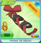 Princess Tail Ribbons - Red Black (3)