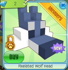 Pixelated Wolf Head