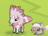 Clover Tie glitch with a light pink Headdress