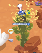 An Eagle sitting on a cactus to get a white shard.