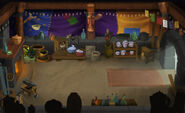 Map of draft Hot Cocoa Hut by artist Dave Laub. The original file name of the photo implies it was a tool shop