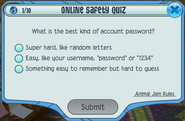 A question from the Safety Quiz