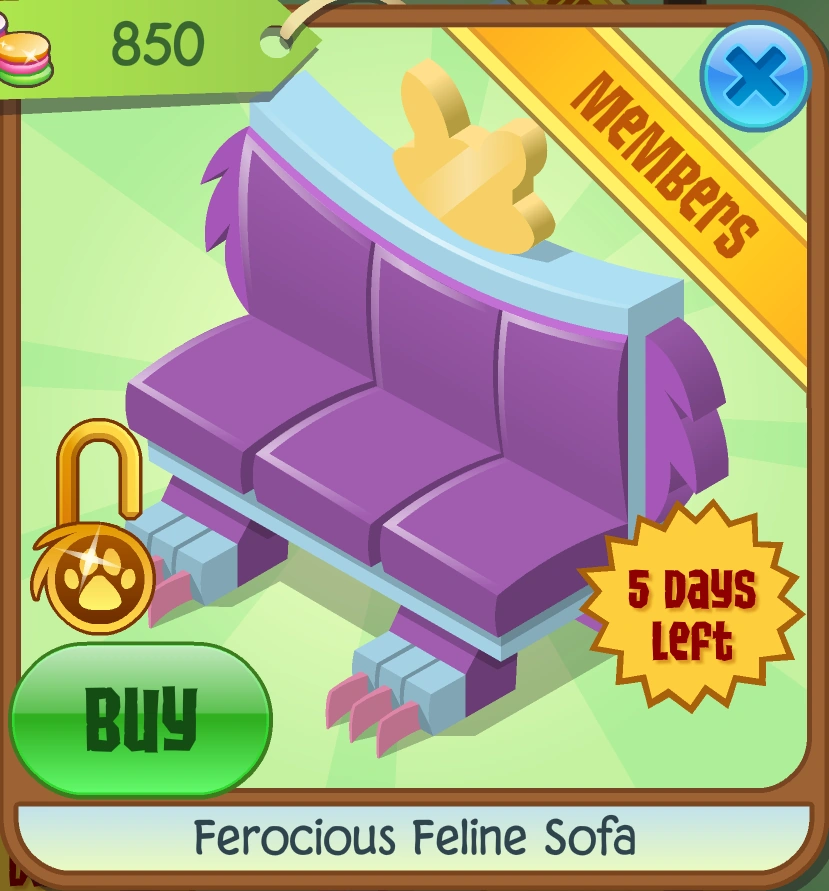 Ferocious Feline Sofa Animal Jam Classic Wiki Fandom