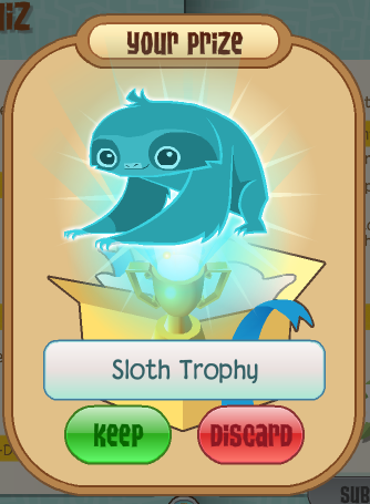 Sloth Trophy | Animal Jam Classic Wiki | Fandom