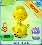 DS Flying Pig Lamp yellow