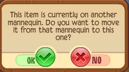 The popup when trying to wear an Underwater item on land.