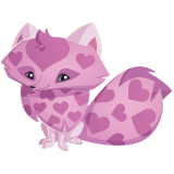 Arctic Fox art pink heart