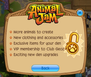 A previous pop-up reminding the player of membership features