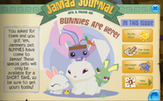 The release of pet bunnies advertised in the Jamaa Journal (April 12, Vol. 58)