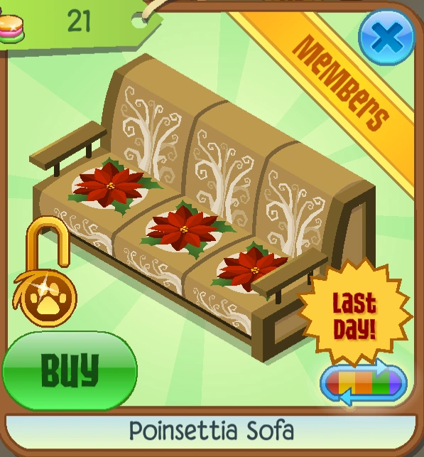 Poinsettia Sofa (Members) Animal Jam Classic Wiki Fandom