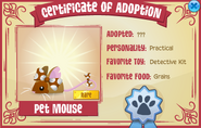 Certificate-of-Adoption Pet-Mouse