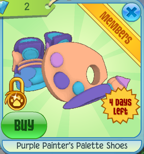 Purple Painter's Palette Shoes, Animal Jam Classic Wiki